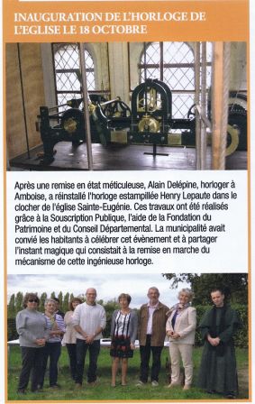 Inauguration-pendule -edifice-clocher-rilly-eglise-mairie